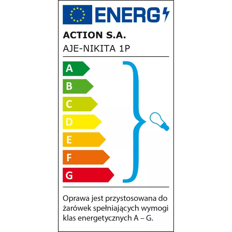 Sieninis šviestuvas ActiveJet NIKITA Patyna E27 vienam lizdui, metalinis korpusas, IP20, 220–240 V, 60 W, baltas stiklas