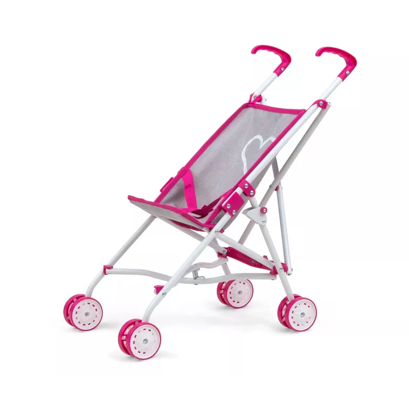 Stroller milly mally Julia Prestige Pink — lengvas kompaktiškas lėlių vežimėlis, modelis 2722