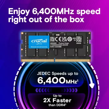 Nešiojamojo kompiuterio atmintis DDR5 CSODIMM 32 GB (1×32 GB) / 6400 CL52