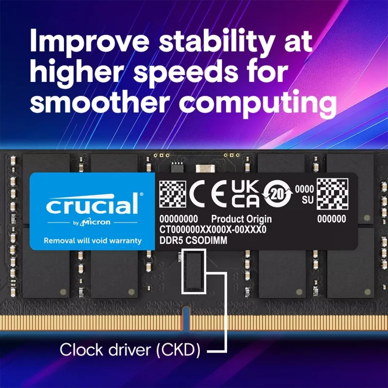 Nešiojamojo kompiuterio atmintis DDR5 CSODIMM 32 GB (1×32 GB) / 6400 CL52