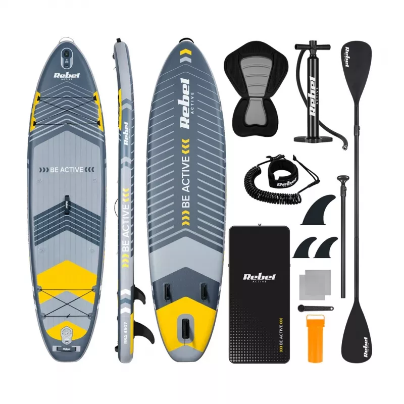 Pripučiama SUP lenta Rebel ACTIVE 350x81x15 cm rinkinys - modelis RBA-4500, universali turistine irklentė