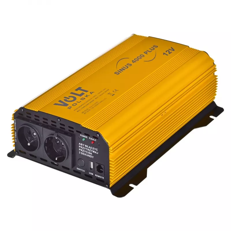 Nuolatinės srovės į kintamąją keitiklis Volt Sinus 4000 Plus 4000W 12V — gryna sinusinė banga, 4000 W nepertraukiama galia, 12 V nuolatinės srovės įvestis