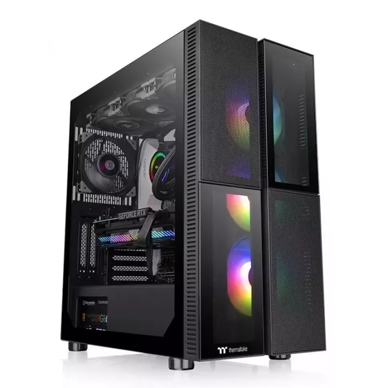 PC korpusas Thermaltake Versa T26 TG ARGB Midi Tower juodas