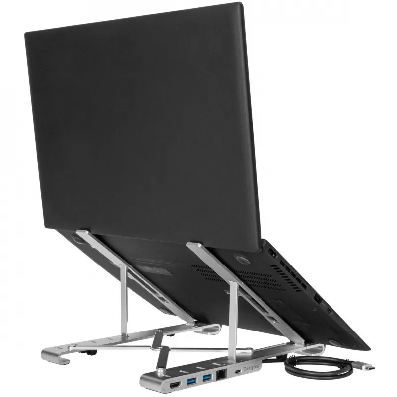 Nešiojamasis stovas su integruotu dokais Dokas + nešiojamojo kompiuterio laikiklis USB-C 3.2 Gen 1 Thunderbolt 3