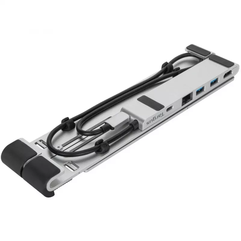 Nešiojamasis stovas su integruotu dokais Dokas + nešiojamojo kompiuterio laikiklis USB-C 3.2 Gen 1 Thunderbolt 3