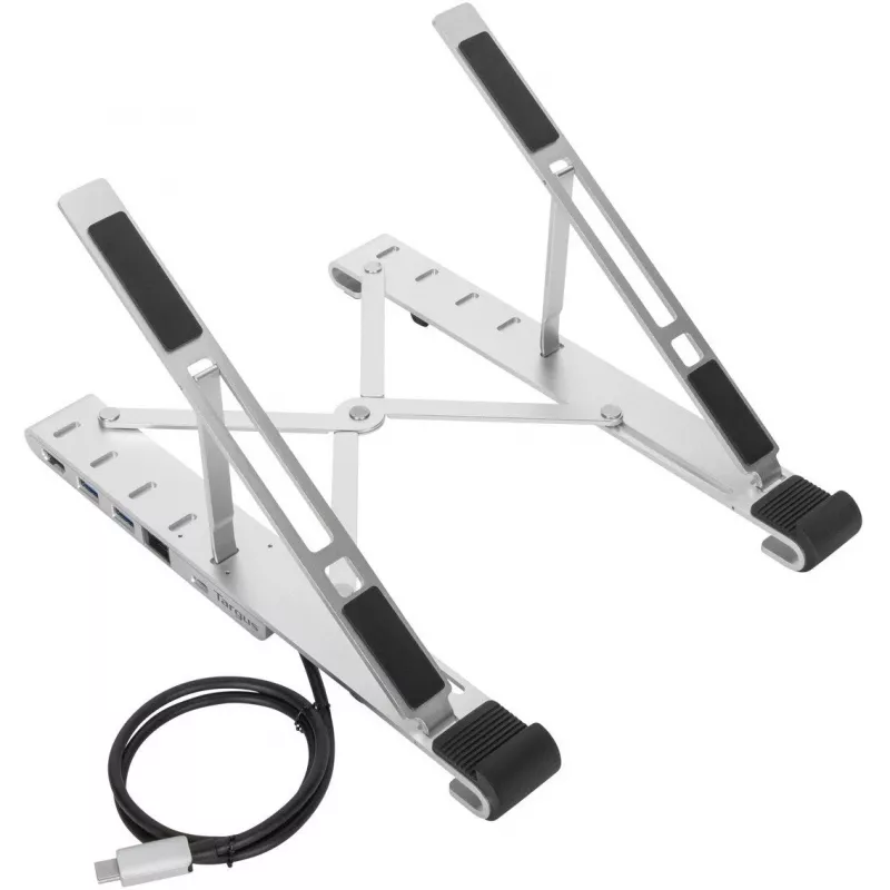 Nešiojamasis stovas su integruotu dokais Dokas + nešiojamojo kompiuterio laikiklis USB-C 3.2 Gen 1 Thunderbolt 3