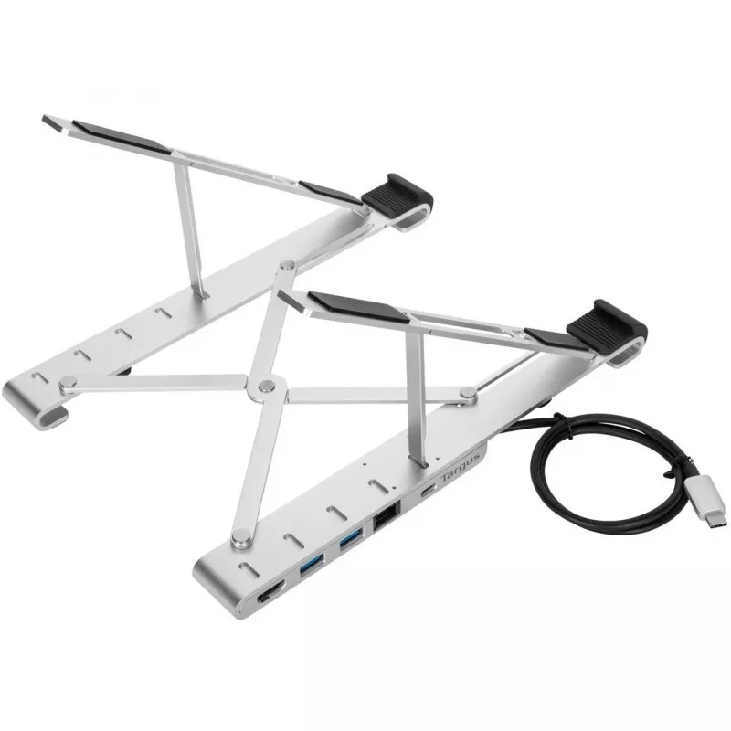 Nešiojamasis stovas su integruotu dokais Dokas + nešiojamojo kompiuterio laikiklis USB-C 3.2 Gen 1 Thunderbolt 3