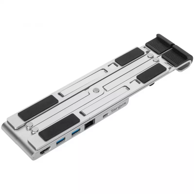 Nešiojamasis stovas su integruotu dokais Dokas + nešiojamojo kompiuterio laikiklis USB-C 3.2 Gen 1 Thunderbolt 3