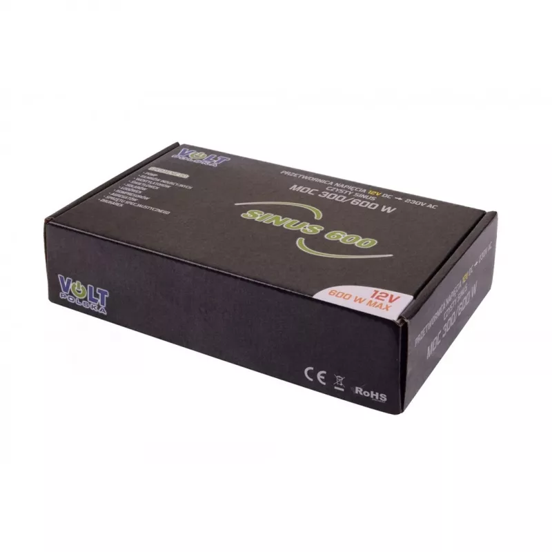 Maitinimo inverteris Volt SINUS-600 12V į 230V 300W nuolatinė galia 600W didžiausia galia