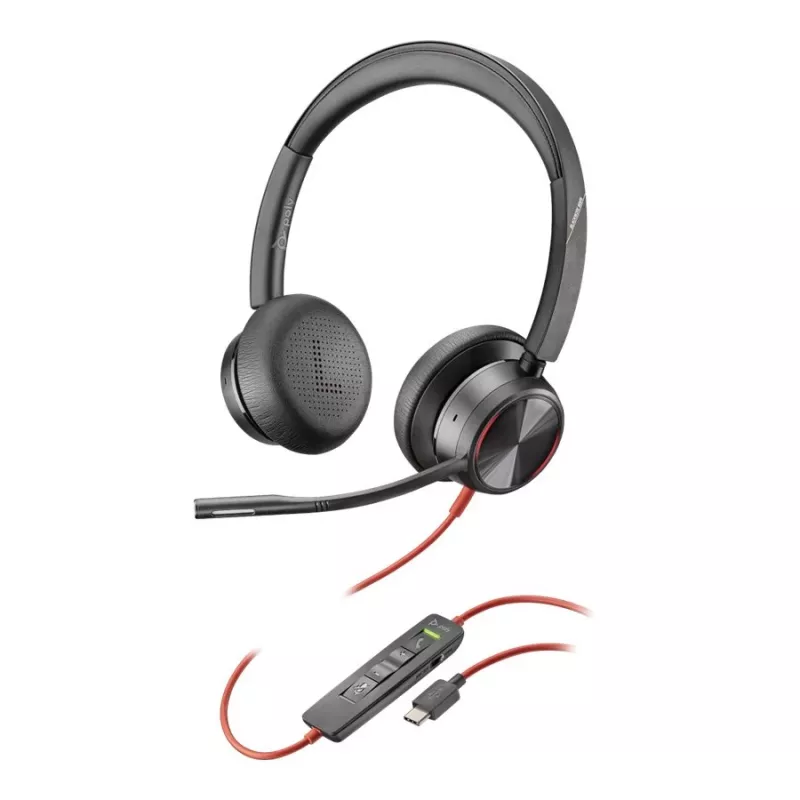 Poly Juodawire 8225 stereofoninis ausinių komplektas - ant ausies - USB-C, laidinis (214407-01)
