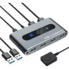 Techly USB 3.0 jungiklis 2 kompiuterių įvestims 4 išvestims - 4 prievadų - USB 2.0