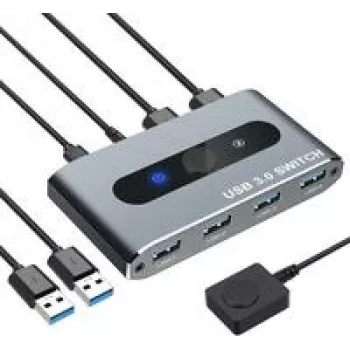 Techly USB 3.0 jungiklis 2 kompiuterių įvestims 4 išvestims - 4 prievadų - USB 2.0