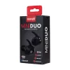 MAXELL MINI DUO belaidės į ausis įdedamos ausinės su įkrovimo dėklu, juodos
