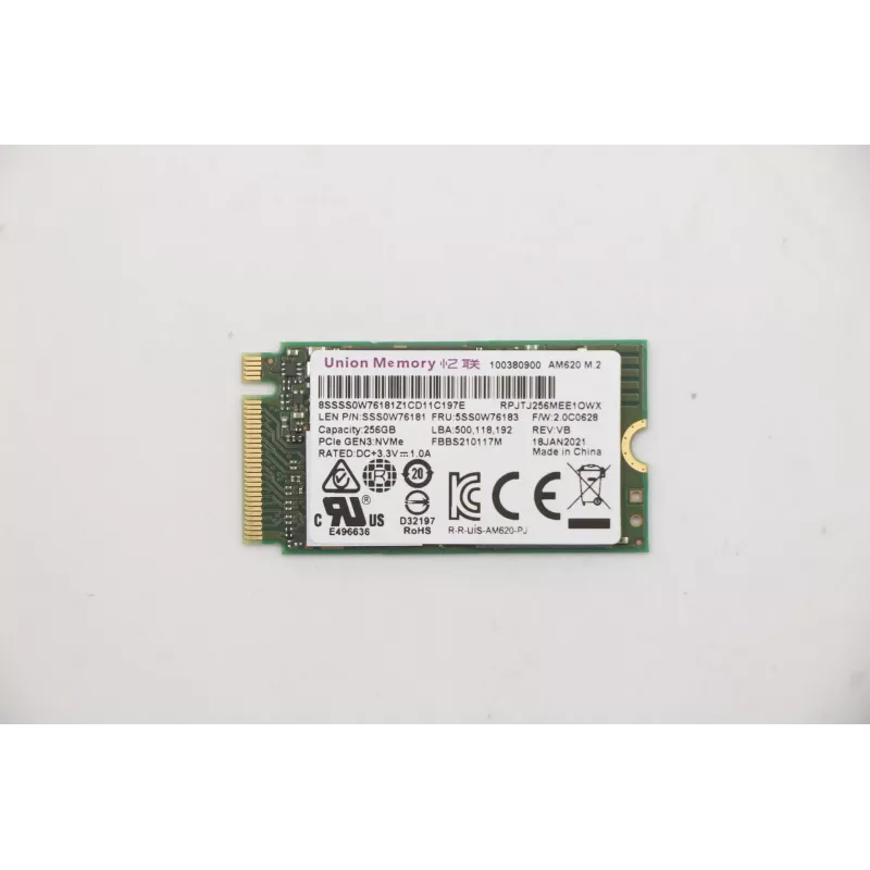 Lenovo 5SS0W76183 Vidinis kietojo kūno diskas M.2 256 GB PCI Express 3.0 NVMe (5SS0W76183)