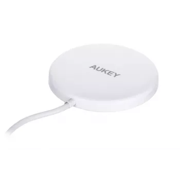AUEKY Aircore Magnetic LC-A1 Belaidis magnetinis įkroviklis QI USB-C 15W Balta