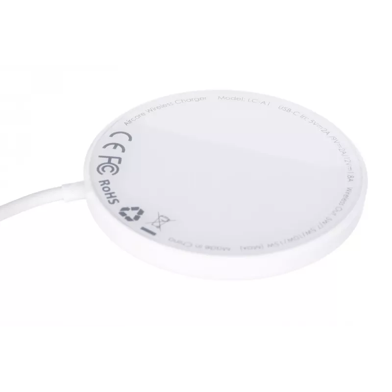 AUEKY Aircore Magnetic LC-A1 Belaidis magnetinis įkroviklis QI USB-C 15W Balta