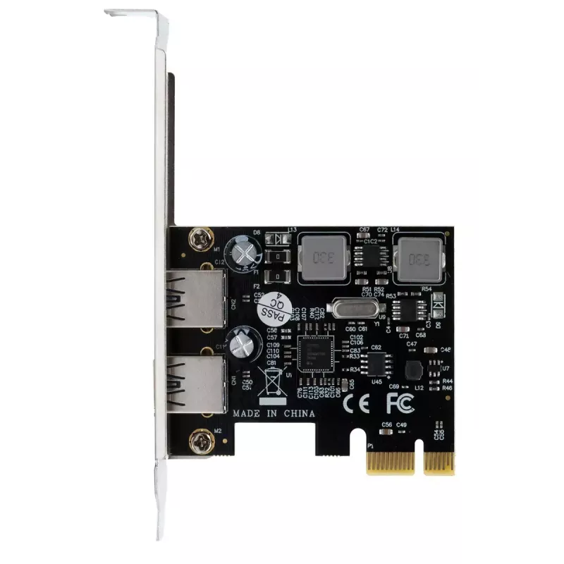 EXSYS 2 prievadų USB 3.2 Gen 1 PCIe kortelė 3A Renesas