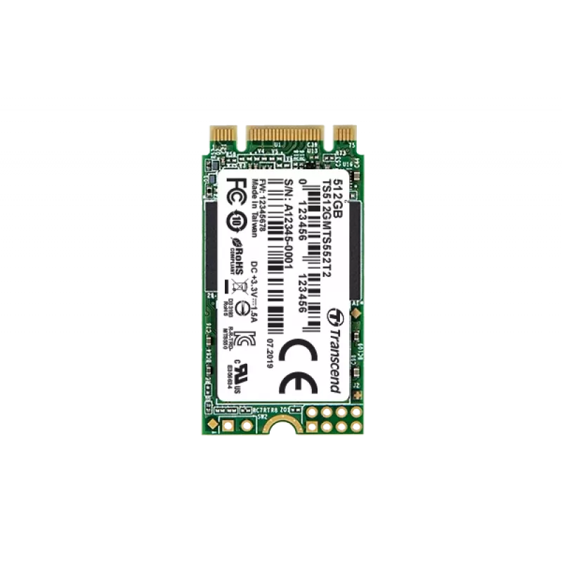 Transcend MTS552T2 - SSD - 128 GB - vidinis - M.2 2242 - SATA 6Gb/s (TS128GMTS552T2)