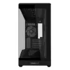 Mini bokšto PC korpusas Lian Li Vector V100R MINI — Mini-ITX/Micro-ATX, grūdintas stiklas, 3x120 mm šoniniai + 1x120 mm galinis ventiliatoriai, 2x 2,5 colio + 1x 3,5 colio nišos, juodas