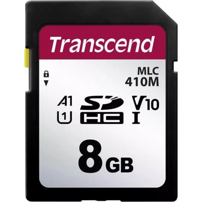 Transcend 410M - Flash atminties kortelė - 8 GB - A1 / Video Class V10 / UHS-I U1 / Class10 - microSDHC UHS-I (TS8GSDC410M)