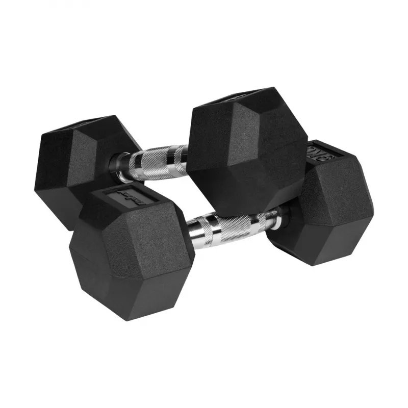 Gumuoti ketaus hanteliai HEX 2x9 kg REBEL ACTIVE