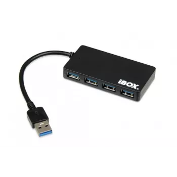 iBox IUH3F56 sąsajos šakotuvas USB 3.2 Gen 1 (3.1 Gen 1) Type-A 5000 Mbit/s juodas