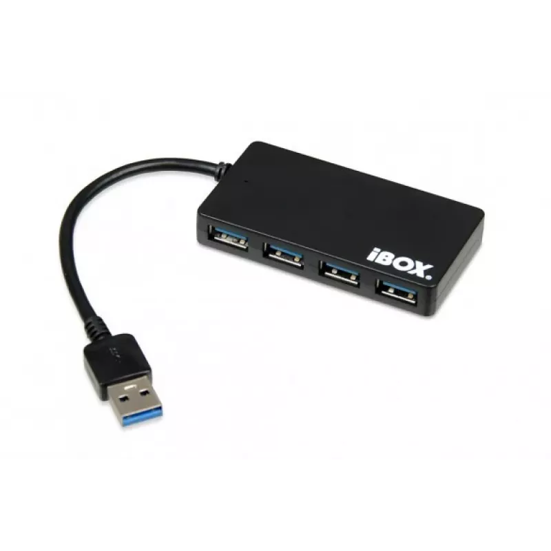 iBox IUH3F56 sąsajų šakotuvas USB 3.2 Gen 1 (3.1 Gen 1) Type-A 5000 Mbit/s juodas