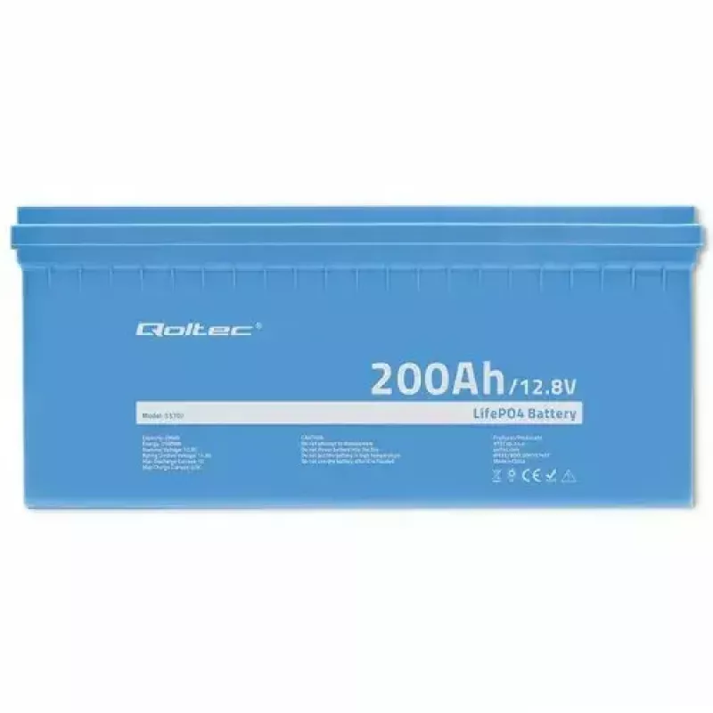 Qoltec 53707 Transporto priemonės baterija Ličio geležies fosfato 200 Ah 12,8 V