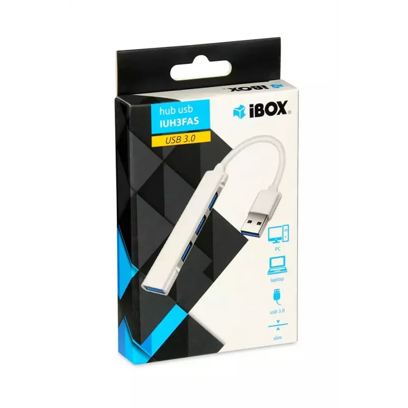 USB šakotuvas IBOX IUH3FAS — 1× USB 3.0, 3× USB 2.0
