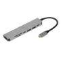 Dokų stotelė IBOX IUH3SL4K USB Type-C 5 Gbit/s, HDMI 4K@30Hz, PD iki 100W, 2x USB-A, 2x USB-C, kortelių skaitytuvas, sidabrinė
