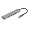 Dokų stotelė IBOX IUH3SL4K USB Type-C 5 Gbit/s, HDMI 4K@30Hz, PD iki 100W, 2x USB-A, 2x USB-C, kortelių skaitytuvas, sidabrinė