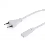 Maitinimo laidas Gembird PC-184/2-W — 1,8 m, C tipo kištukas į C8 movą, baltas
