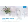 Stalinis ventiliatorius Midea FT40-21M — 40 cm skersmuo, 3 greičiai, osciliacija, 25 W, baltas