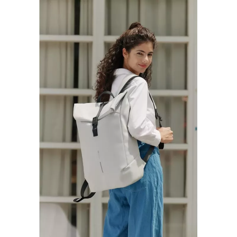 Nešiojamojo kompiuterio kuprinė XDDESIGN Urban Flap-Top P706.2613 — balta, atverčiamas viršus, apsaugos nuo vagystės funkcijos