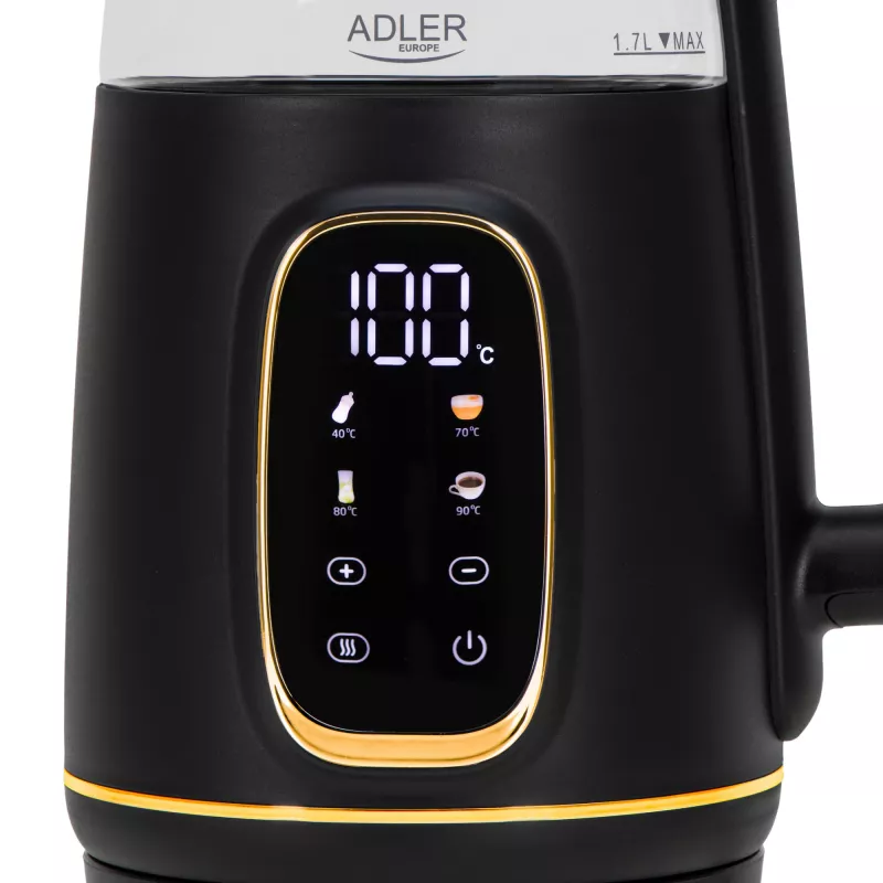 ADLER AD 1305 elektrinis virdulys juodos-auksinės spalvos