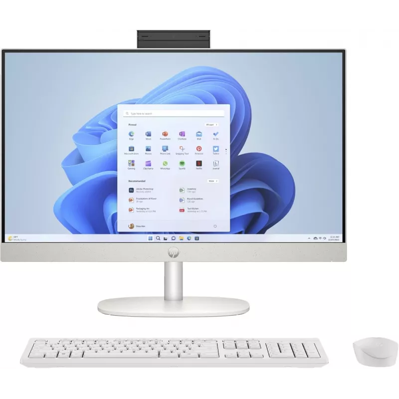 HP 24-cr0312nw AMD Ryzen™ 5 7520U 60,5 cm (23,8) 1920 x 1080 px Viskas viename kompiuteris 16 GB LPDDR5-SDRAM 512 GB SSD Windows 11 Home Wi-Fi 6 (802.11ax) Balta