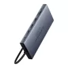 Hub 13in1 Baseus PortalJoy USB-C į HDMI+DP+VGA+C+USB+PD+RJ45+SD/TF+3,5 mm (pilkas)