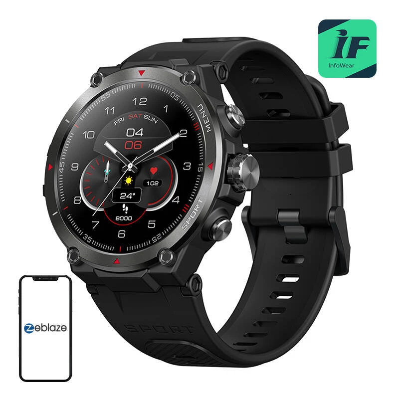 Išmanusis laikrodis Zeblaze Stratos 2 (juodas)
