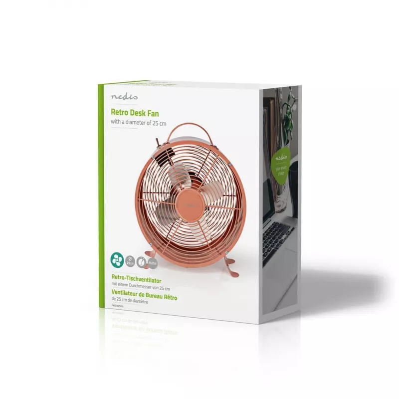 Nedis FNCL10PK20 buitinis ventiliatorius, rožinis