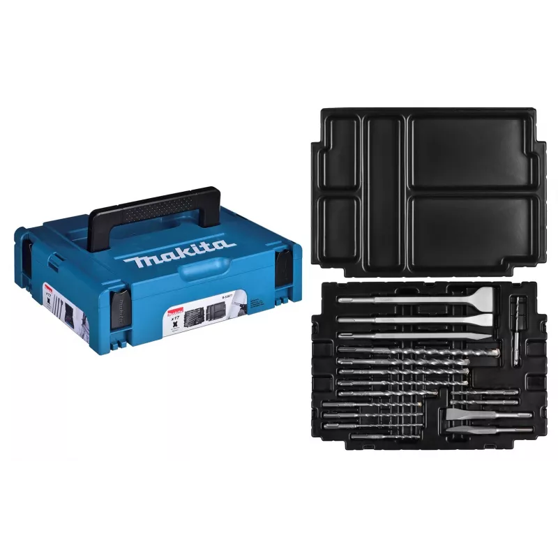 MAKITA DRILL BIT SET SDS + CHISELS 17pcs. IN THE MAKPAC SUITCASE