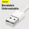 USB laidas Baseus Superior USB 2.0 1.5 m USB A USB C/Micro USB A/Lightning baltas