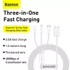 USB laidas Baseus Superior USB 2.0 1.5 m USB A USB C/Micro USB A/Lightning baltas