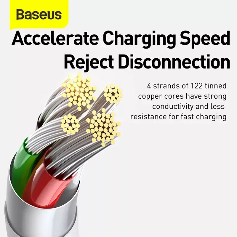 USB laidas Baseus Superior USB 2.0 1.5 m USB A USB C/Micro USB A/Lightning baltas