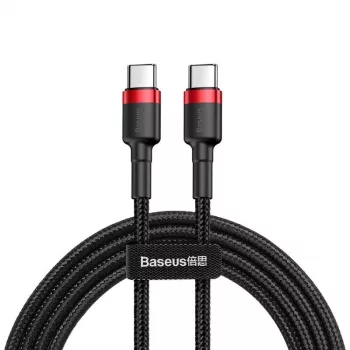 USB laidas Baseus Cafule 2m USB C juoda raudona