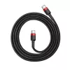 USB laidas Baseus Cafule 2m USB C juoda raudona