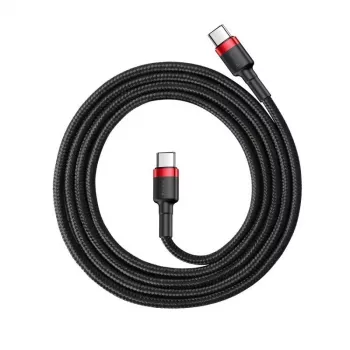 USB laidas Baseus Cafule 2m USB C juoda raudona