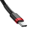 USB laidas Baseus Cafule 2m USB C juoda raudona