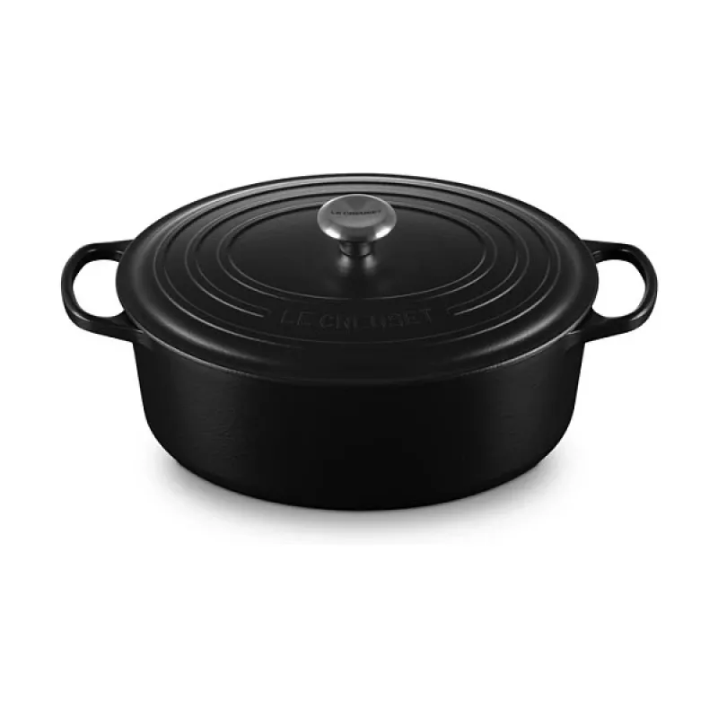 Le Creuset Signature ovalus kepimo indas, juodas, 33 cm
