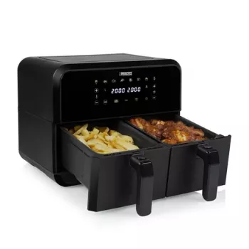 Karšto oro gruzdintuvė Princess 1.182068.01.001 su dvigubu krepšiu 8 l 2400 W 220°C liet. LED (juoda)