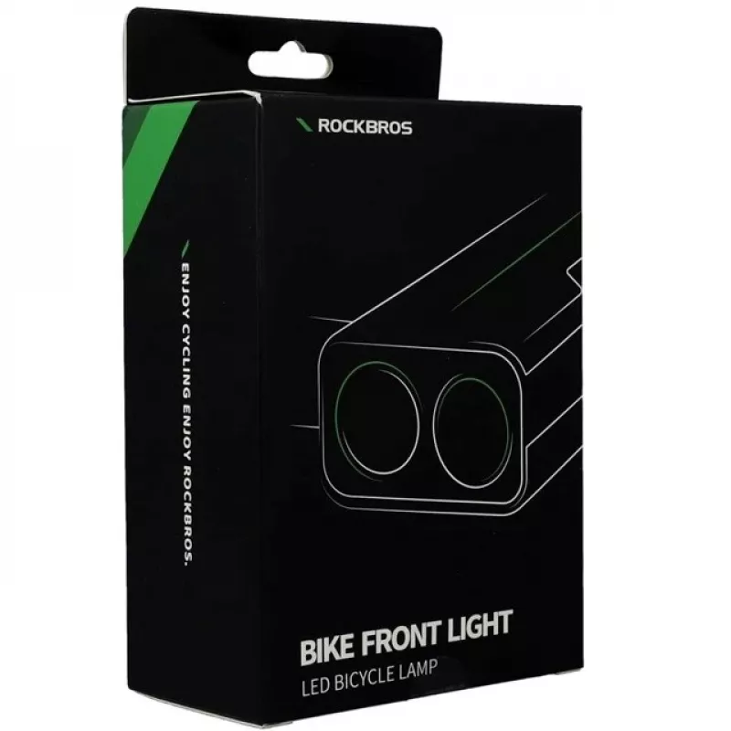 Rockbros dviračio žibintas su išorinės baterijos funkcija + USB-C į USB-A laidas, 850 lm, juodas